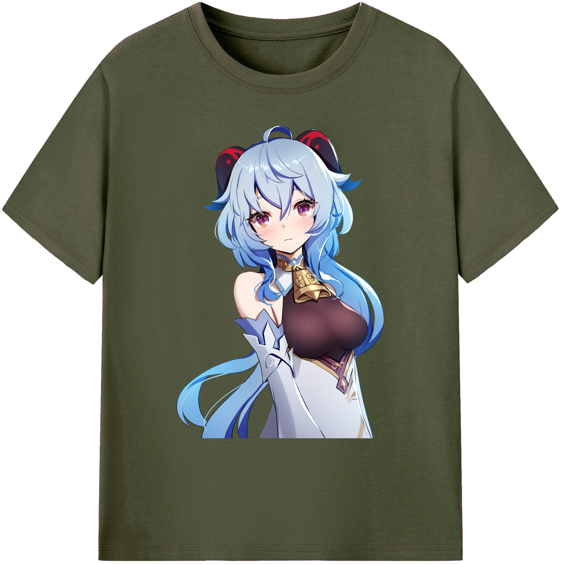 げんし神 甘雨 かんう genshin Ganyu 綿100％ メンズ半袖Tシャツ｜肌触りやわらか＆通気性